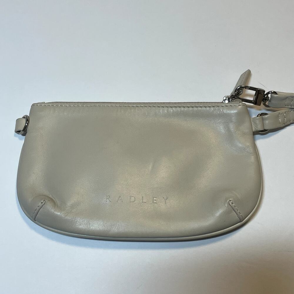 Radley London Cream Leather Wristlet Mini Bag Vintage Y2K Dog Classic - Picture 6 of 14